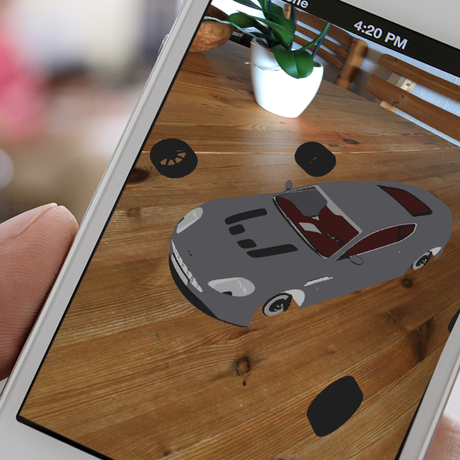 Augmented Reality App with a 3D Model of an Aston Martin